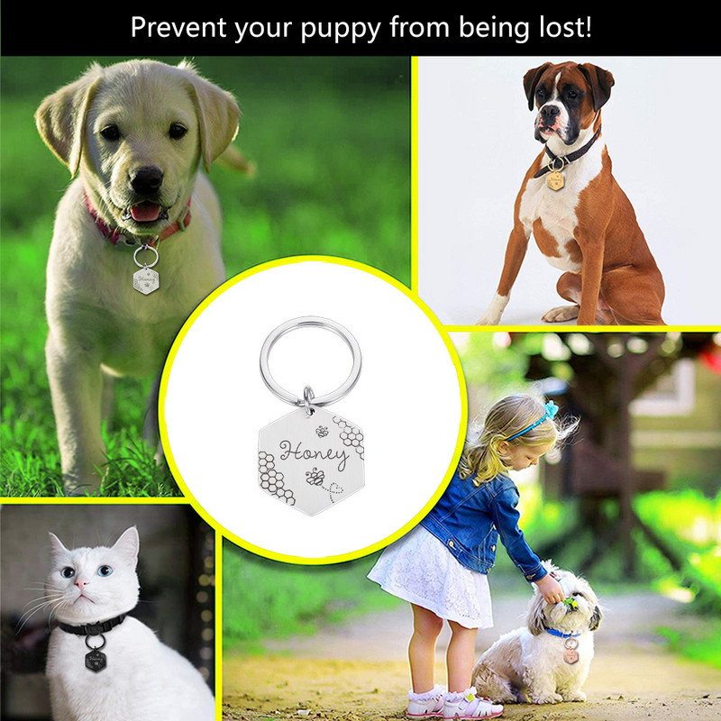 Etichetă personalizată pentru pisici Etichete personalizate pentru pisicuțe pentru animale de companie Accesorii pentru zgarda pentru animale de companie, cu gravat gratuit, cu nume din oțel inoxidabil, guler de identificare pentru câine.