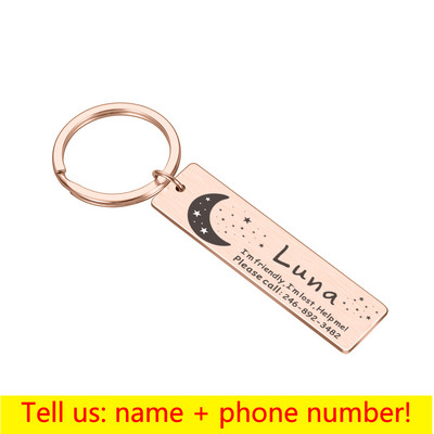 Guler personalizat Etichetă de identificare pentru animale de companie, Număr de nume din oțel inoxidabil gravat Etichete de identificare pentru pisici pentru câini, pisici, guler anti-pierdere, pandantiv