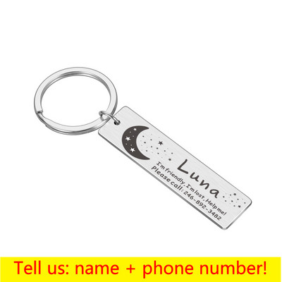 Guler personalizat Etichetă de identificare pentru animale de companie, Număr de nume din oțel inoxidabil gravat Etichete de identificare pentru pisici pentru câini, pisici, guler anti-pierdere, pandantiv