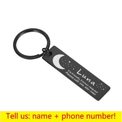 Guler personalizat Etichetă de identificare pentru animale de companie, Număr de nume din oțel inoxidabil gravat Etichete de identificare pentru pisici pentru câini, pisici, guler anti-pierdere, pandantiv