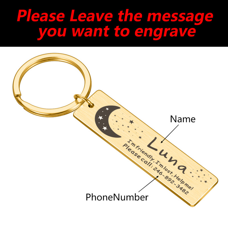 Guler personalizat Etichetă de identificare pentru animale de companie, Număr de nume din oțel inoxidabil gravat Etichete de identificare pentru pisici pentru câini, pisici, guler anti-pierdere, pandantiv