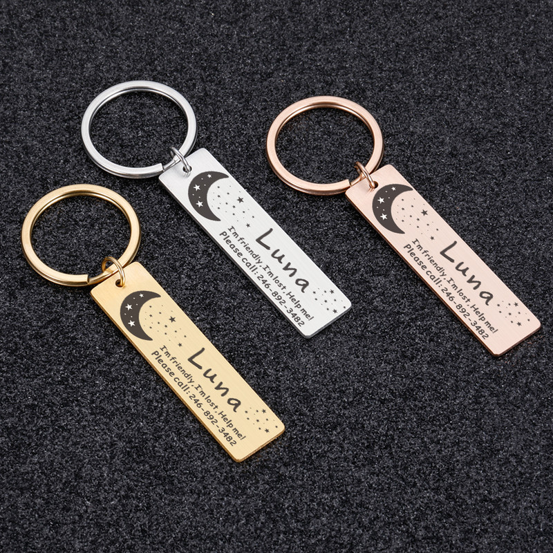 Guler personalizat Etichetă de identificare pentru animale de companie, Număr de nume din oțel inoxidabil gravat Etichete de identificare pentru pisici pentru câini, pisici, guler anti-pierdere, pandantiv