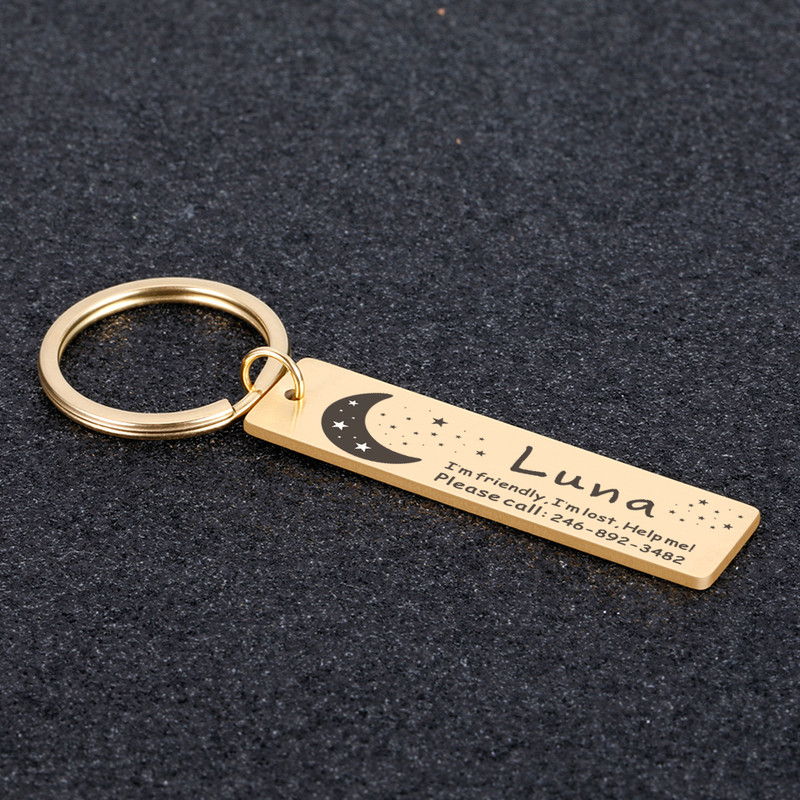 Guler personalizat Etichetă de identificare pentru animale de companie, Număr de nume din oțel inoxidabil gravat Etichete de identificare pentru pisici pentru câini, pisici, guler anti-pierdere, pandantiv