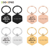 Personalizirana ogrlica za pse Ugravirana identifikacijska oznaka kućnog ljubimca Dodaci za mačke Prilagođene ogrlice za štene, mačića, privjesak Ključ s draguljima Oznake protiv gubitka