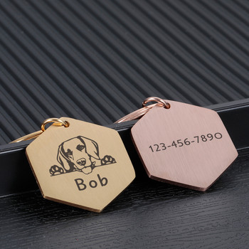 Персонализиран нашийник за куче, гравиран етикет за идентификация на домашен любимец, аксесоари за котки, персонализирани нашийници за кученца, висулка, ключ със скъпоценни камъни Етикети против изгубване