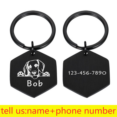 Personalizirana ogrlica za pse Ugravirana identifikacijska oznaka kućnog ljubimca Dodaci za mačke Prilagođene ogrlice za štene, mačića, privjesak Ključ s draguljima Oznake protiv gubitka