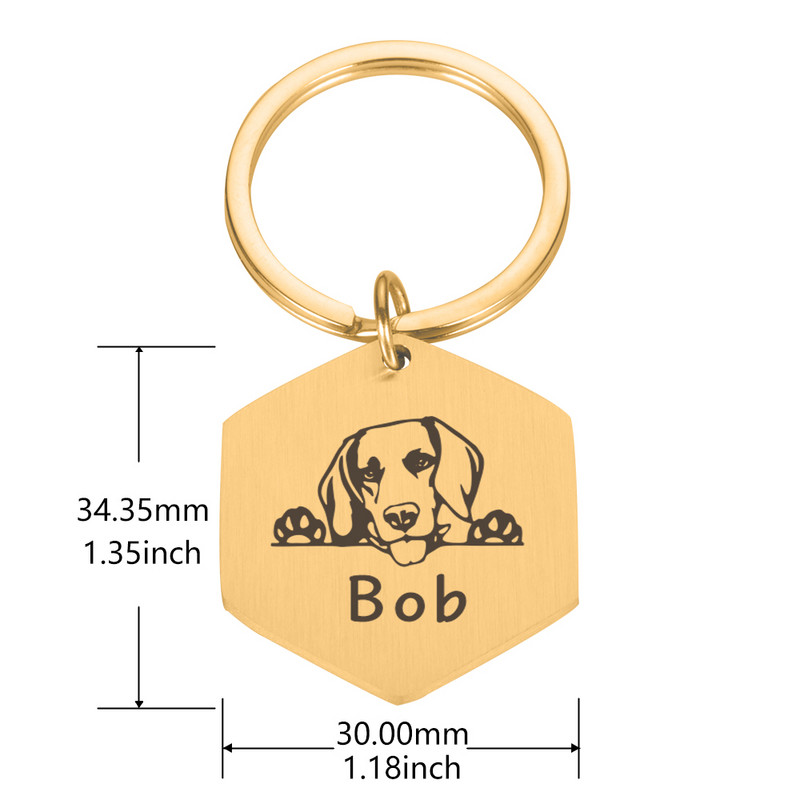 Personalizirana ogrlica za pse Ugravirana identifikacijska oznaka kućnog ljubimca Dodaci za mačke Prilagođene ogrlice za štene, mačića, privjesak Ključ s draguljima Oznake protiv gubitka