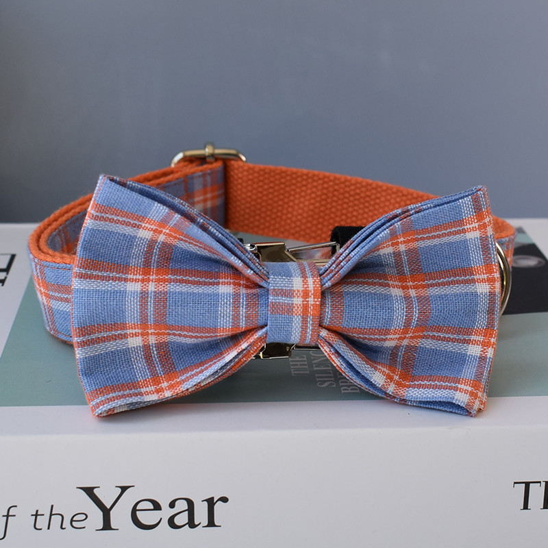 Ogrlica za pse Luksuzni dizajnerski set uzica za kućne ljubimce Gratis gravirana mašna Pojas za pseći vrat Dodaci za mačke Božićna ogrlica za pse Mašna rešetka 09