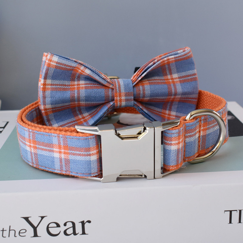 Ogrlica za pse Luksuzni dizajnerski set uzica za kućne ljubimce Gratis gravirana mašna Pojas za pseći vrat Dodaci za mačke Božićna ogrlica za pse Mašna rešetka 09
