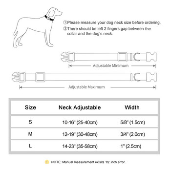 Kολάρο ταυτότητας σκύλου Ρυθμιζόμενο νάιλον περιλαίμια για κατοικίδια  πόρπη ταυτότητας Κολιέ κατά της απώλειας σκύλου για μικρά μεσαία μεγάλα σκυλιά