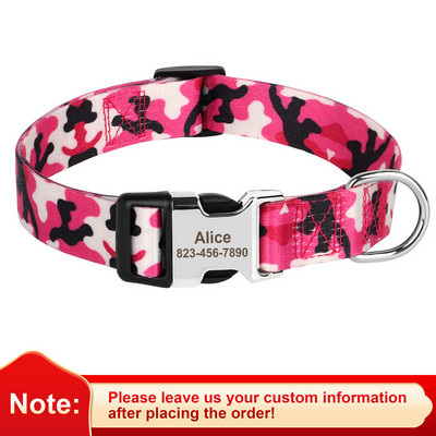 Colier  de a câinilor, zgarda reglabilă din nailon pentru animale de companie, cataramă de identificare, colier anti-pierdere pentru câini pentru câini mici, mijlocii mari