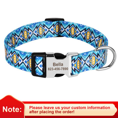 Colier  de a câinilor, zgarda reglabilă din nailon pentru animale de companie, cataramă de identificare, colier anti-pierdere pentru câini pentru câini mici, mijlocii mari