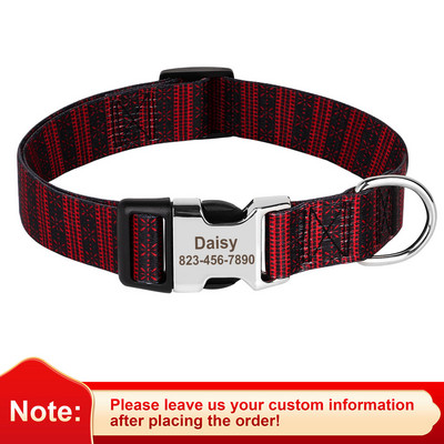 Colier  de a câinilor, zgarda reglabilă din nailon pentru animale de companie, cataramă de identificare, colier anti-pierdere pentru câini pentru câini mici, mijlocii mari