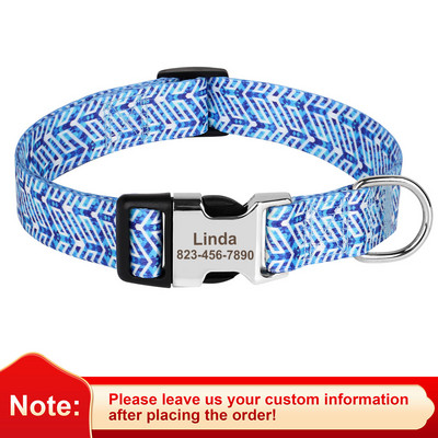 Colier  de a câinilor, zgarda reglabilă din nailon pentru animale de companie, cataramă de identificare, colier anti-pierdere pentru câini pentru câini mici, mijlocii mari