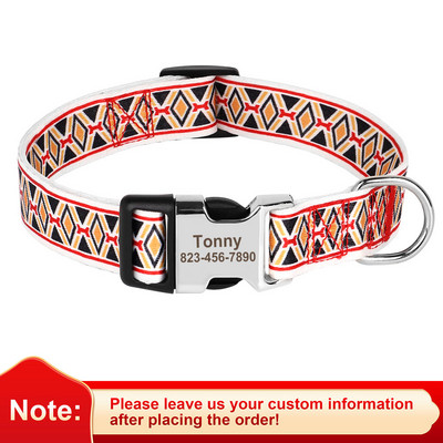 Colier  de a câinilor, zgarda reglabilă din nailon pentru animale de companie, cataramă de identificare, colier anti-pierdere pentru câini pentru câini mici, mijlocii mari