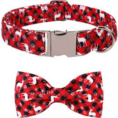 Stil unic labele personalizate de Crăciun pentru câine guler cu fundă roșu carouri căprioară guler cățeluș flori guler câine mare mijlociu mic câine