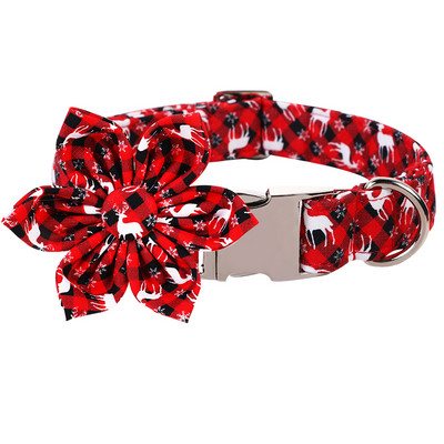 Stil unic labele personalizate de Crăciun pentru câine guler cu fundă roșu carouri căprioară guler cățeluș flori guler câine mare mijlociu mic câine