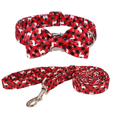 Stil unic labele personalizate de Crăciun pentru câine guler cu fundă roșu carouri căprioară guler cățeluș flori guler câine mare mijlociu mic câine