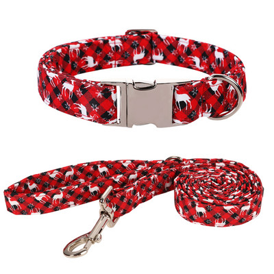 Stil unic labele personalizate de Crăciun pentru câine guler cu fundă roșu carouri căprioară guler cățeluș flori guler câine mare mijlociu mic câine