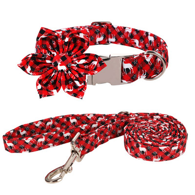 Stil unic labele personalizate de Crăciun pentru câine guler cu fundă roșu carouri căprioară guler cățeluș flori guler câine mare mijlociu mic câine