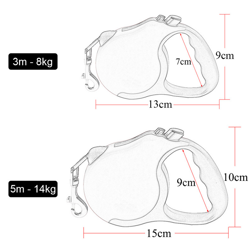 3m 5m издръжлива кучешка каишка за малки кучета автоматично прибиращо се найлоново удължение кученце котка ходене бягане рулетка теглително въже