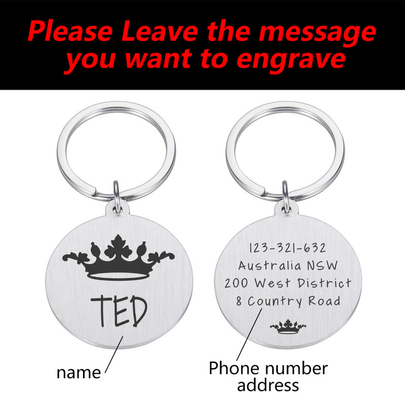 Ετικέτες ταυτότητας για σκύλους κατοικίδιων ζώων Αξεσουάρ κολάρου γάτας Διακόσμηση ταυτότητας κατοικίδιων ετικέτες σκύλου Κολάρες από ανοξείδωτο χάλυβα Ετικέτα γάτας Προσαρμοσμένη ετικέτα Δωρεάν Χαρακτική