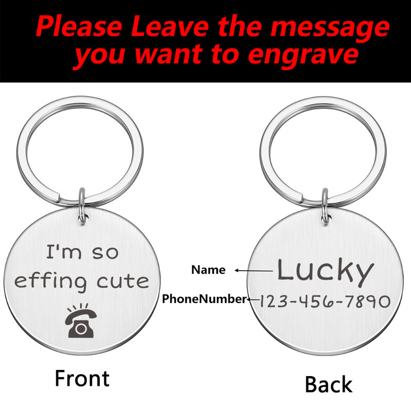 Tasuta kohandatud kahepoolne nimi Aadress Lemmiklooma koera sildid Kassi kaelarihm Lemmiklooma ID Koerasildid kaelarihmad roostevabast terasest kassisildade tarvikud