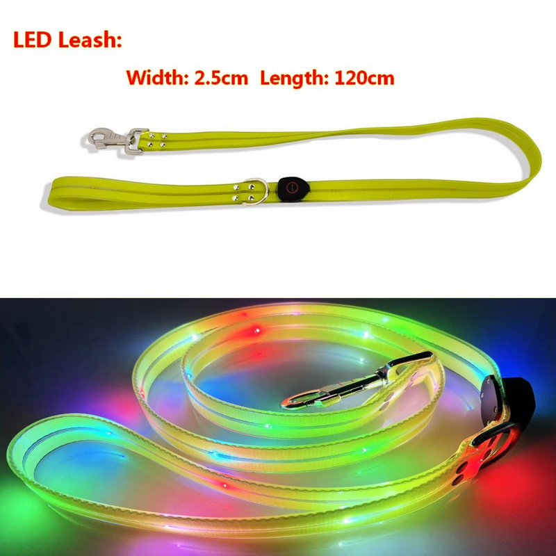 Pet Dog LED Light UP Leash USB Επαναφορτιζόμενο PVC με Λαμπερό Λουρί Pet Leash Φωτεινά Pet Lead για νυχτερινό περπάτημα σκύλου