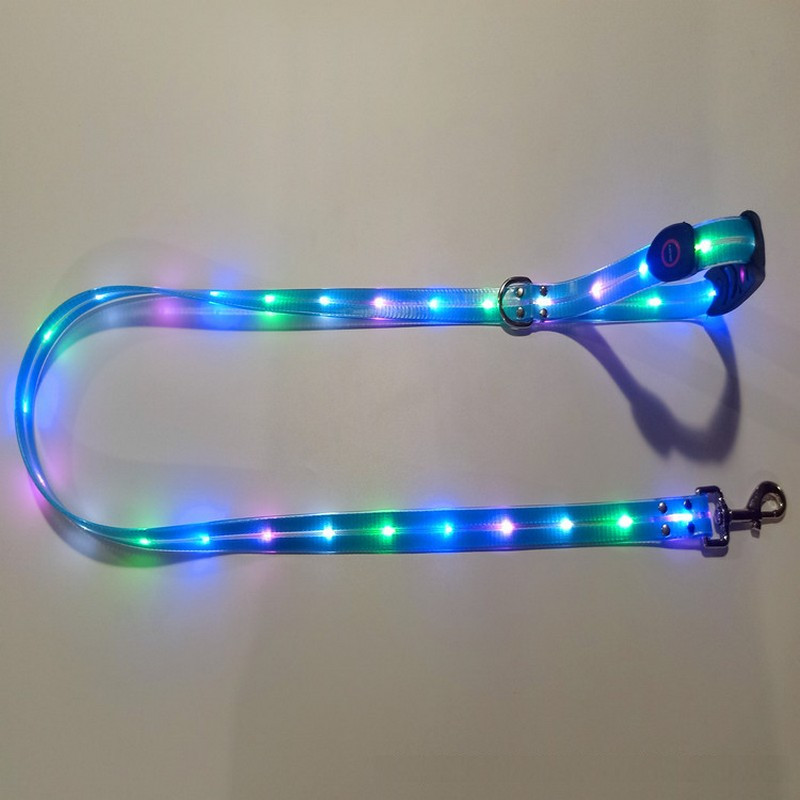 Pet Dog LED Light UP Leash USB Επαναφορτιζόμενο PVC με Λαμπερό Λουρί Pet Leash Φωτεινά Pet Lead για νυχτερινό περπάτημα σκύλου