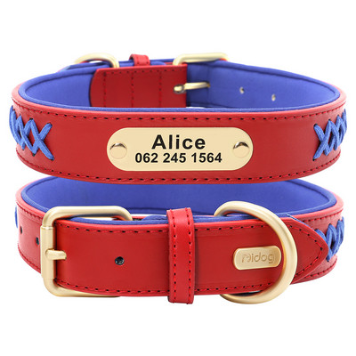 Rhinestone Δερμάτινα κολάρα σκυλιών Εξατομικευμένο κολάρο για σκύλους κατοικίδιων ζώων Προσαρμοσμένη ετικέτα ταυτότητας χαραγμένο όνομα Τηλέφωνο για μικρά μεσαία σκυλιά μπουλντόγκ