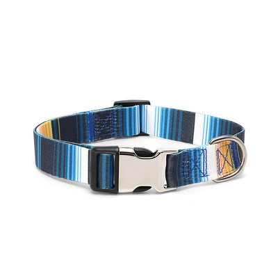 Oznaka za pse s imenom kućnog ljubimca. Personalizirana ogrlica za pse. Besplatna prilagođena ugravirana najlonska ogrlica za plažu s duginim printom za male srednje velike pse