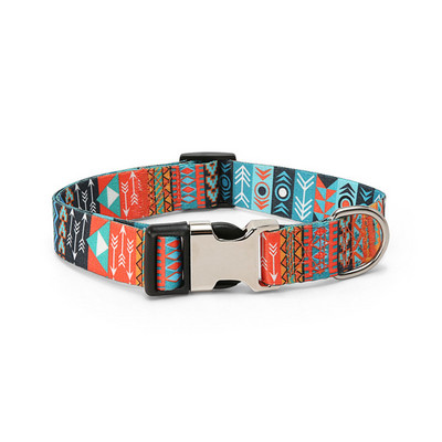 Oznaka za pse s imenom kućnog ljubimca. Personalizirana ogrlica za pse. Besplatna prilagođena ugravirana najlonska ogrlica za plažu s duginim printom za male srednje velike pse