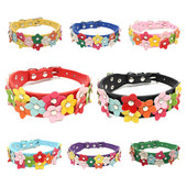 Μικρό λουρί για κολάρο σκύλου για κατοικίδιο ζώο γάτας Δερμάτινα λουλούδια Λουράκι λαιμού οδηγεί σχοινί για το Middle Perro Chihuahua Kawaii Fashion Υψηλής ποιότητας