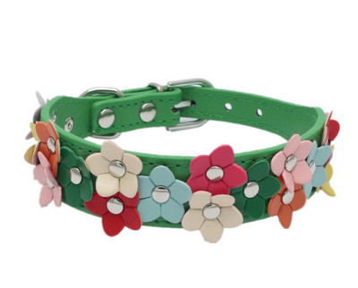 Μικρό λουρί για κολάρο σκύλου για κατοικίδιο ζώο γάτας Δερμάτινα λουλούδια Λουράκι λαιμού οδηγεί σχοινί για το Middle Perro Chihuahua Kawaii Fashion Υψηλής ποιότητας