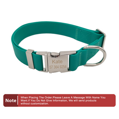 Guler personalizat din silicon pentru animale de companie, PVC, impermeabil, ajustabil, personalizat, cu gravură gratuită, nume și etichetă pentru telefon Accesorii pentru animale de companie