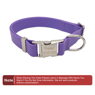 Guler personalizat din silicon pentru animale de companie, PVC, impermeabil, ajustabil, personalizat, cu gravură gratuită, nume și etichetă pentru telefon Accesorii pentru animale de companie