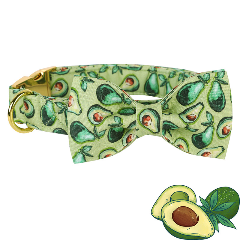 Μοναδικό στυλ Paws Personalized Green Dog Collar Summer Avocado Dog Collar με παπιγιόν για κατοικίδιο σκύλο για μεγάλο μεσαίο μικρό σκύλο