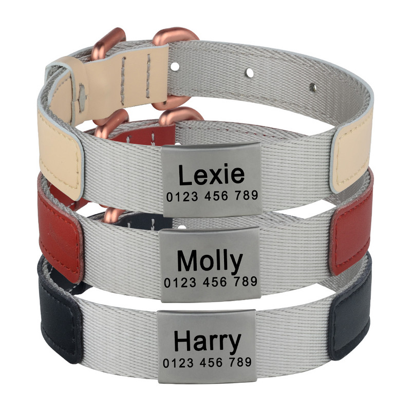 Individuaalselt reguleeritav nailonist kaelarihm, graveerige koera nimi kaelarihm, graveerige telefoni kaotsiminekuvastane kaelarihm, sõltumata soost SML-kaelarihm