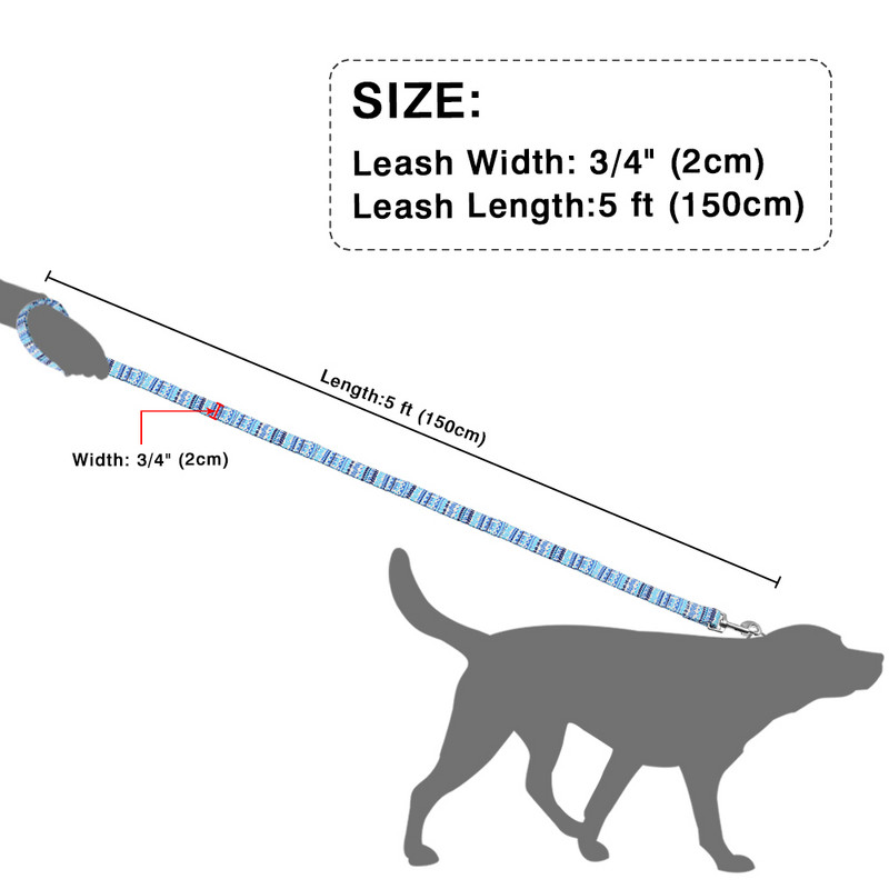 Lesă pentru câini din nailon de 4 ft, frânghie imprimată cu plumb pentru animale de companie, pentru câini mici, mijlocii mari, chihuahua, pitbull, 120 cm, lesă pentru plimbări pentru animale de companie