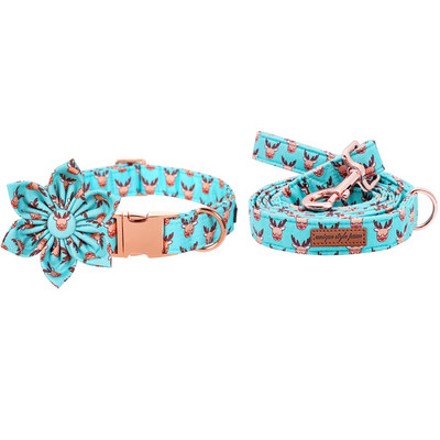 Guler de câine de Crăciun personalizat cu labele în stil unic cu fundă Guler de câine cerb albastru Colier drăguț pentru cățeluș pentru câine mare, mijlociu mic