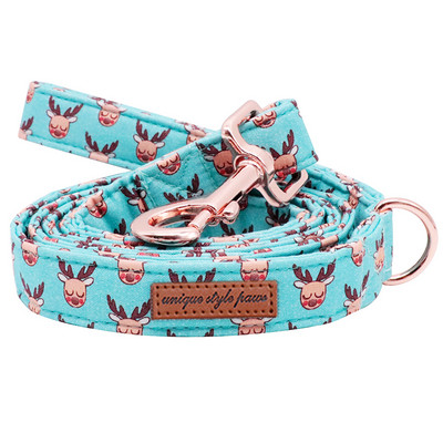 Guler de câine de Crăciun personalizat cu labele în stil unic cu fundă Guler de câine cerb albastru Colier drăguț pentru cățeluș pentru câine mare, mijlociu mic