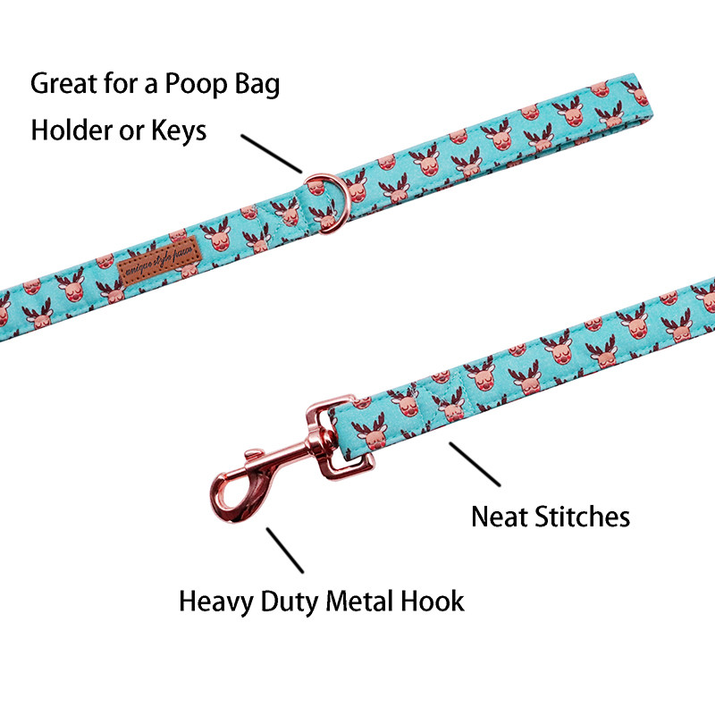 Guler de câine de Crăciun personalizat cu labele în stil unic cu fundă Guler de câine cerb albastru Colier drăguț pentru cățeluș pentru câine mare, mijlociu mic