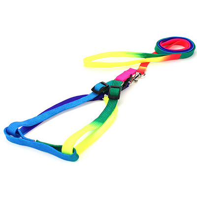 Ρυθμιζόμενο λουρί Rainbow Small Pet Dog Nylon Πολύχρωμα λουριά για κουτάβι Walk Out Κολάρο γιλέκου με λουράκι χεριών για σκύλους γάτες