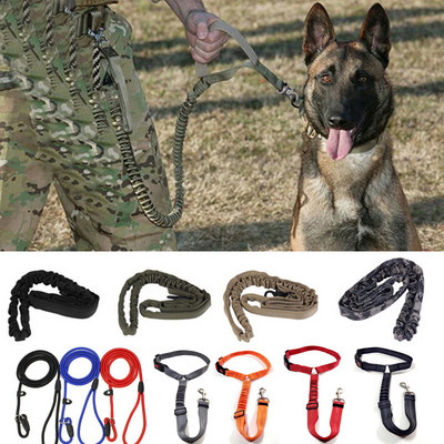 Tactical Dog Collar Dog Leash 1000D Nylon Tactical Военна полиция Еластичен колан за домашни любимци Training Hunt Leash Еластични нашийници за домашни любимци