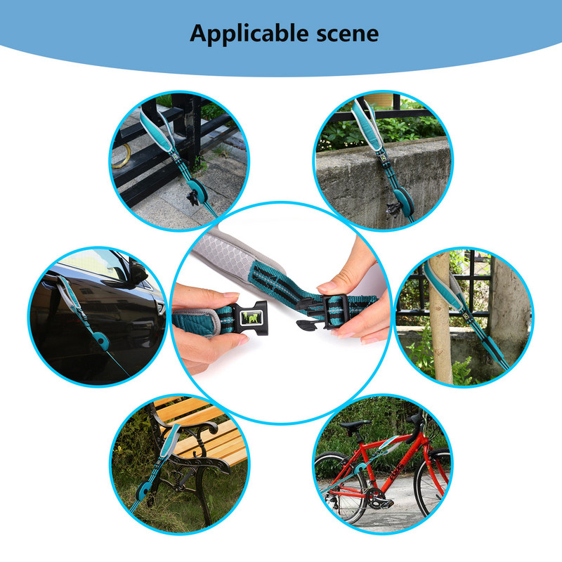 Ισχυρό λουρί σκύλου 150 cm, λουρί από σχοινί με άνετη λαβή με επένδυση και εξαιρετικά ανακλαστική τσάντα για σκύλους μεγάλου μεσαίου μεγέθους