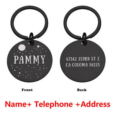 STVK Suprafață oglindă personalizabilă Etichete de identificare pentru zgarda pentru câini de companie pentru câini Medalie cu nume gravată Accesorii pentru cățeluș pisicuțe personalizate