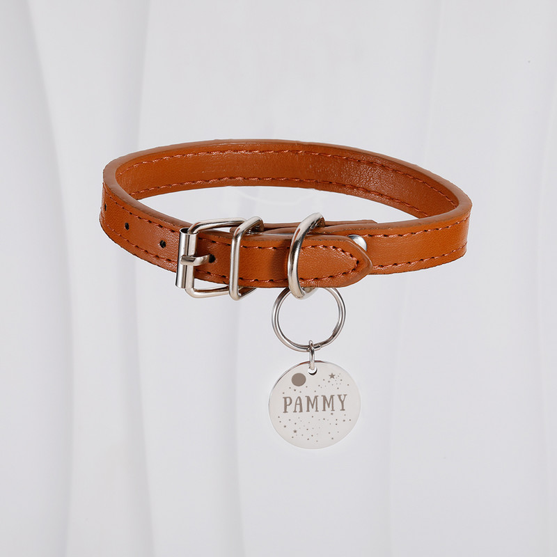 STVK Suprafață oglindă personalizabilă Etichete de identificare pentru zgarda pentru câini de companie pentru câini Medalie cu nume gravată Accesorii pentru cățeluș pisicuțe personalizate