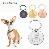 Etichete pentru animale de companie gravate personalizate Etichetă personalizată de identificare pentru câini Etichete pentru pisici Plăcuță de identificare Breloc din metal cu pandantiv anti-pierdere pentru accesorii pentru gulerul cățelui