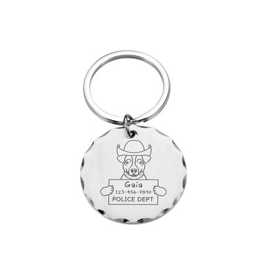 Etichete pentru animale de companie gravate personalizate Etichetă personalizată de identificare pentru câini Etichete pentru pisici Plăcuță de identificare Breloc din metal cu pandantiv anti-pierdere pentru accesorii pentru gulerul cățelui