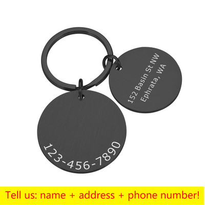 Etichetă de identificare personalizată pentru animale de companie, gravată cu laser, Număr de identificare a animalelor de companie, pentru cățeluș, pisică, etichetă de identificare pentru câine, din oțel inoxidabil Accesorii pentru guler pentru animale de